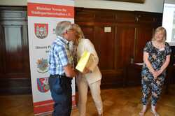 Empfang im Rathaus mit Einweihung des Gedenksteins