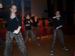 Die Mädchen der Attik Dance Group aus Kendal zeigen in der Konzertpause anmutig und sportlich ihr Können. Sie würden gern mal in Rinteln auftreten. Foto: dil